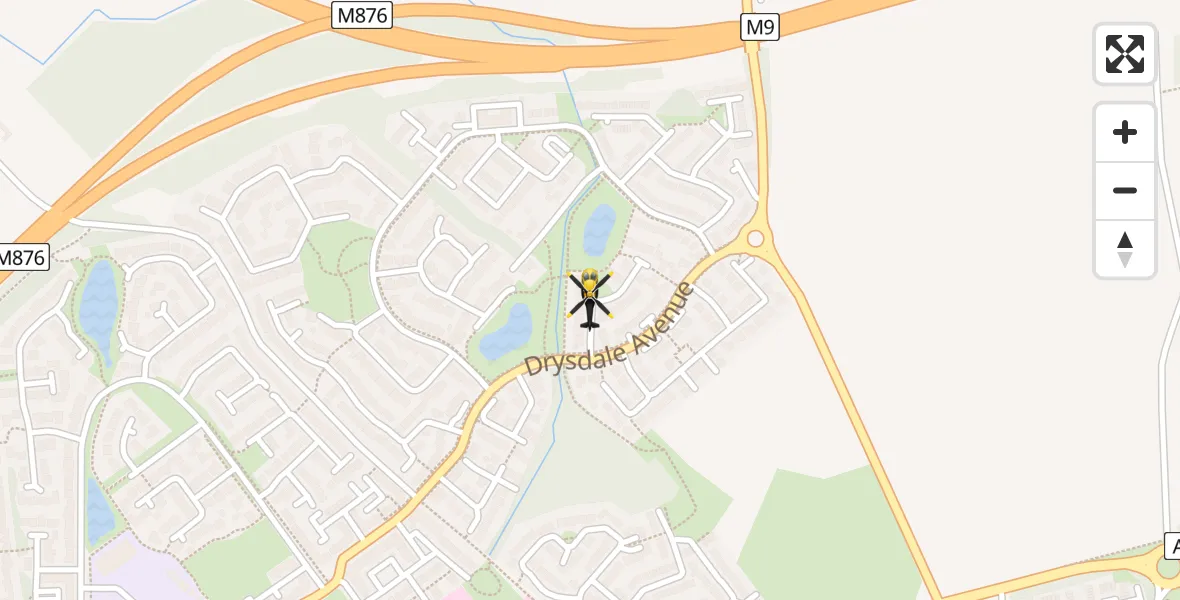 Routekaart van de vlucht: Police Helicopter to Antonshill, Geesmuir Gardens