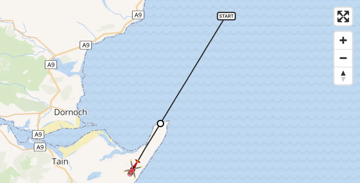 Routekaart van de vlucht: Air Ambulance Helicopter to Portmahomack, Tarbatness Road