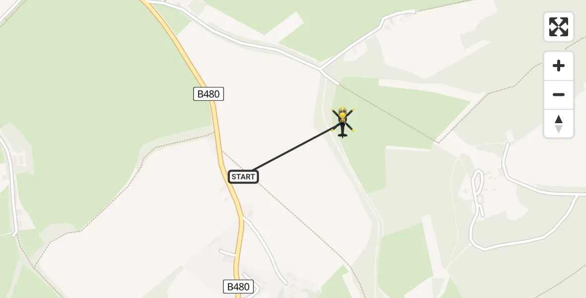 Routekaart van de vlucht: Police Helicopter to Cookley Green, Howe Hill