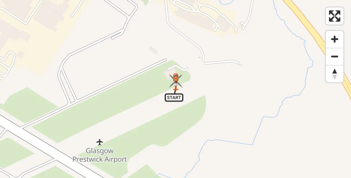 Flight route map: Coastguard Helicopter to Glasgow Prestwick Airport, Glasgow Prestwick Airport