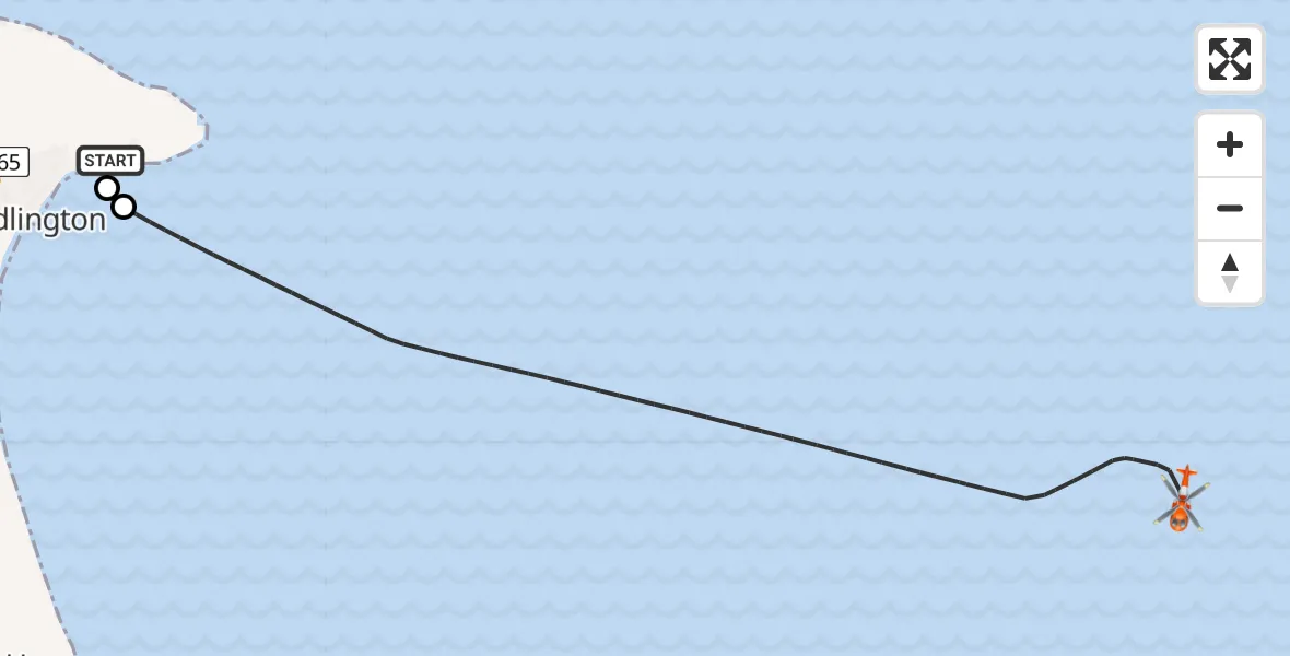 Routekaart van de vlucht: Coastguard Helicopter to North Sea, North Sea