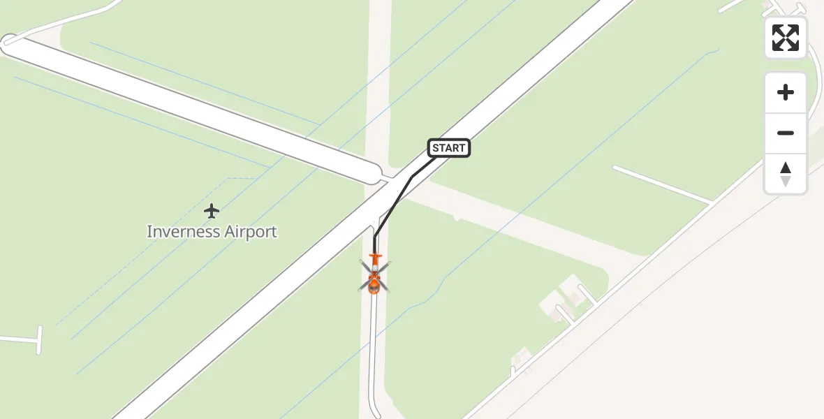 Flight route map: Coastguard Helicopter to Inverness Airport, Inverness Airport