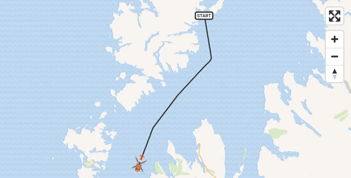 Flight route map: Coastguard Helicopter to Inner Seas, Inner Seas