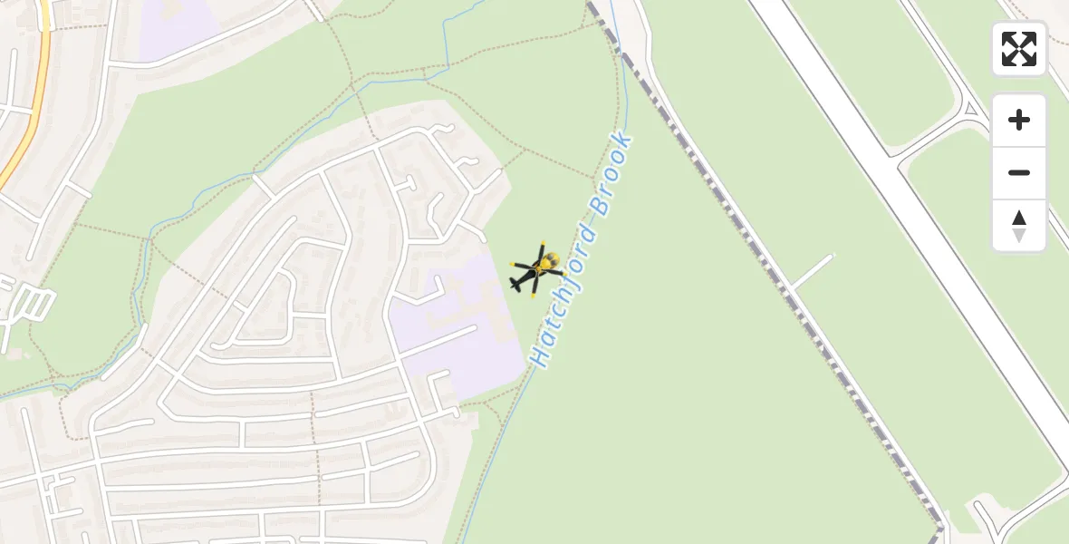 Flight route map: Police Helicopter to Birmingham Airport