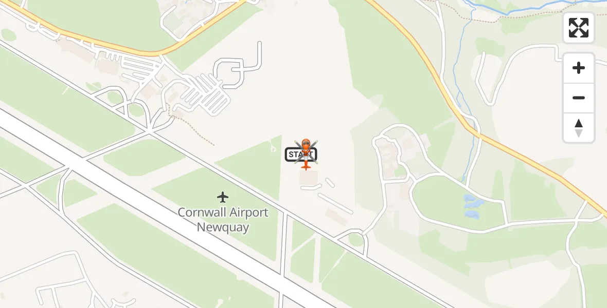 Flight route map: Coastguard Helicopter to Cornwall Airport Newquay, Cornwall Airport Newquay