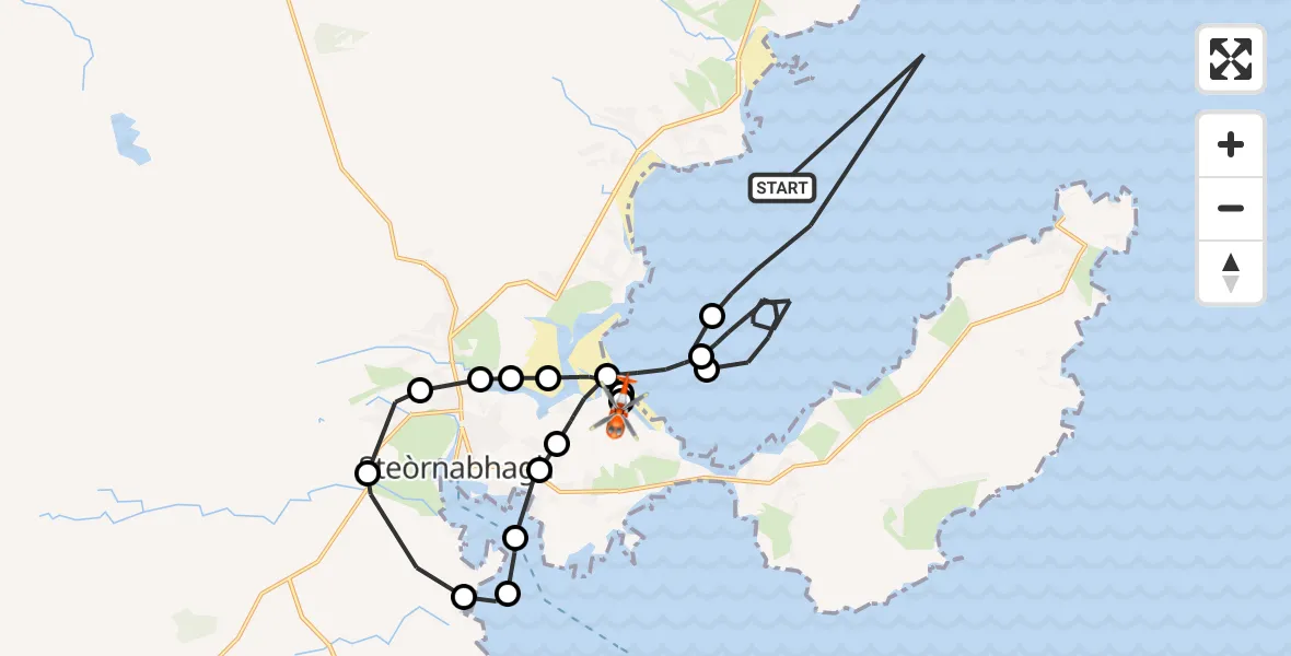 Flight route map: Coastguard Helicopter to Stornoway Airport, Stornoway Airport