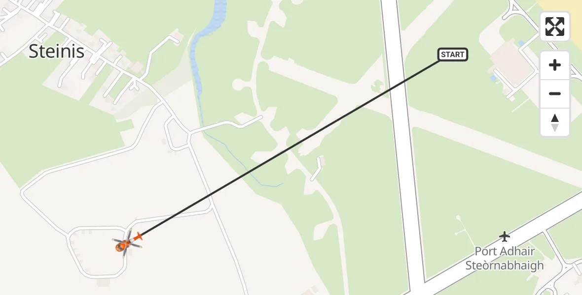 Routekaart van de vlucht: Coastguard Helicopter to Steinis, Steinis