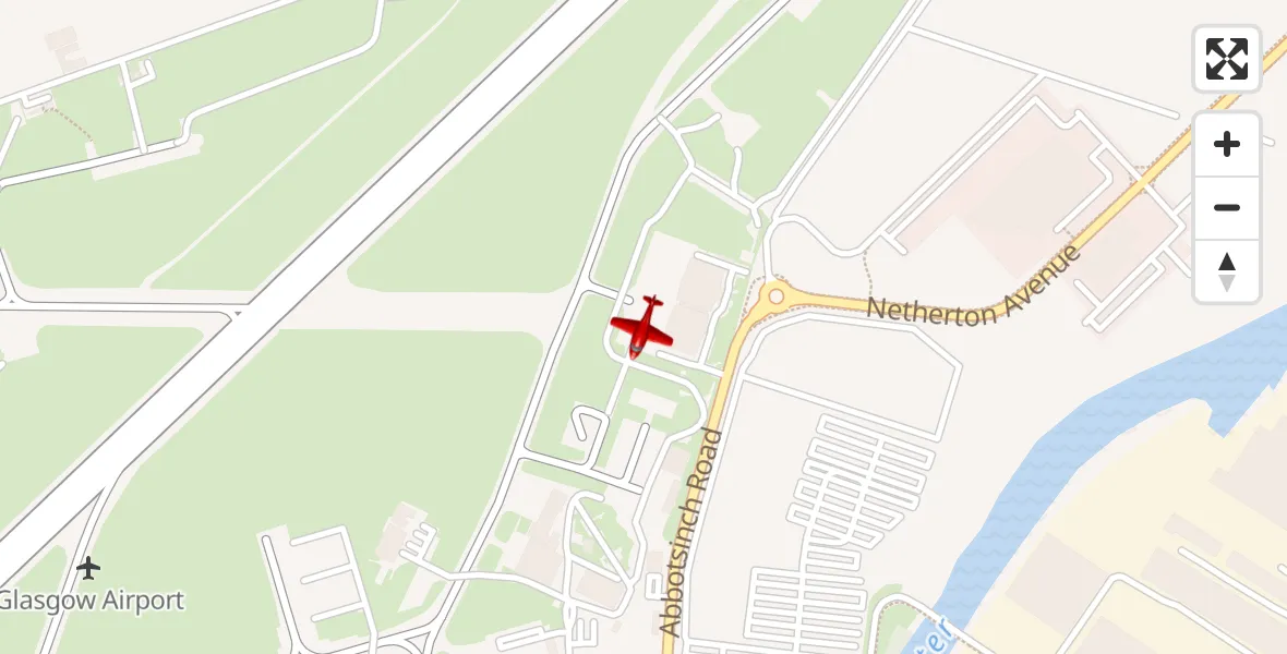 Routekaart van de vlucht:  to Glasgow Airport