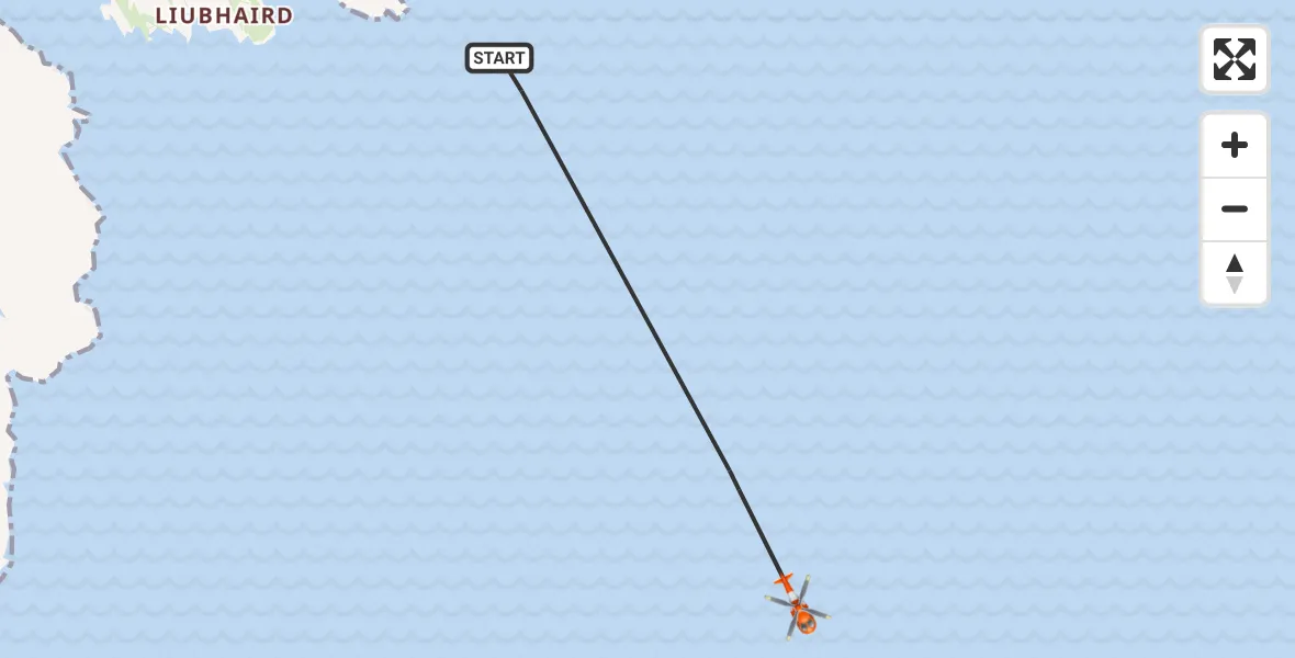 Flight route map: Coastguard Helicopter to Inner Seas, Inner Seas