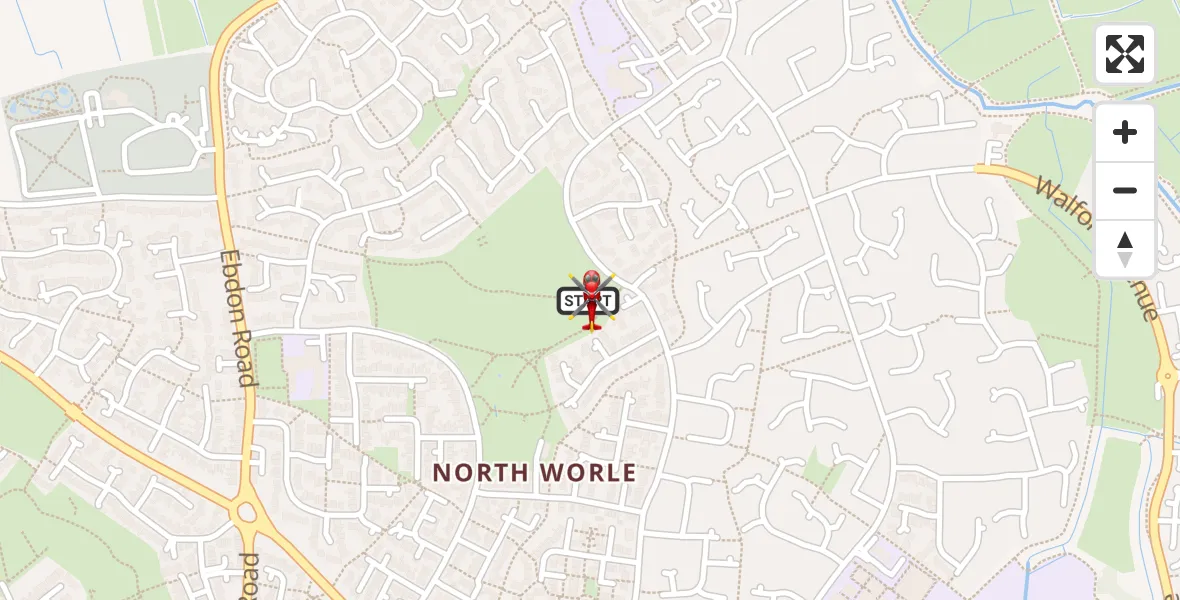 Flight path map showing Air Ambulance Helicopter route from Worle to Worle