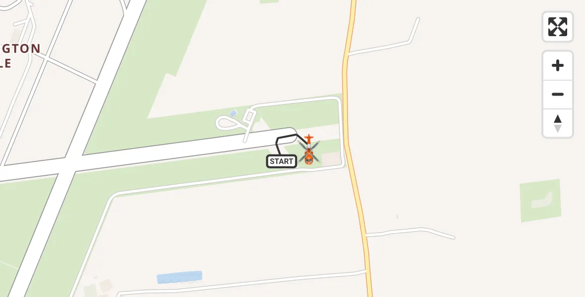 Flight path map showing Coastguard Helicopter route from Humberside Airport to Humberside Airport