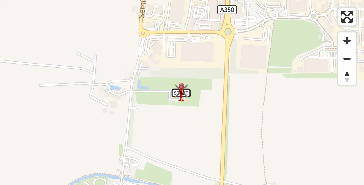 Flight path map showing Air Ambulance Helicopter route from Wiltshire Air Ambulance to Wiltshire Air Ambulance