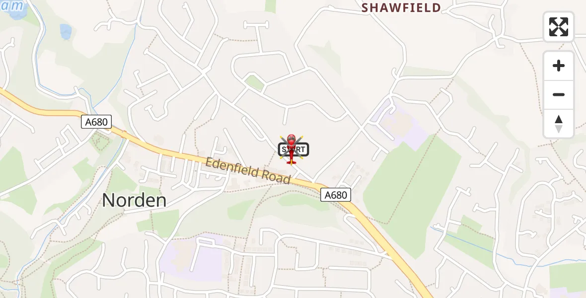 Flight path map showing Air Ambulance Helicopter route from Norden to Norden