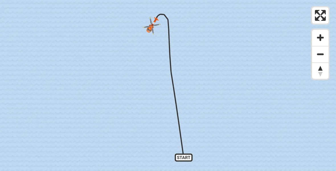 Flight path map showing Coastguard Helicopter route from Inner Seas to Inner Seas