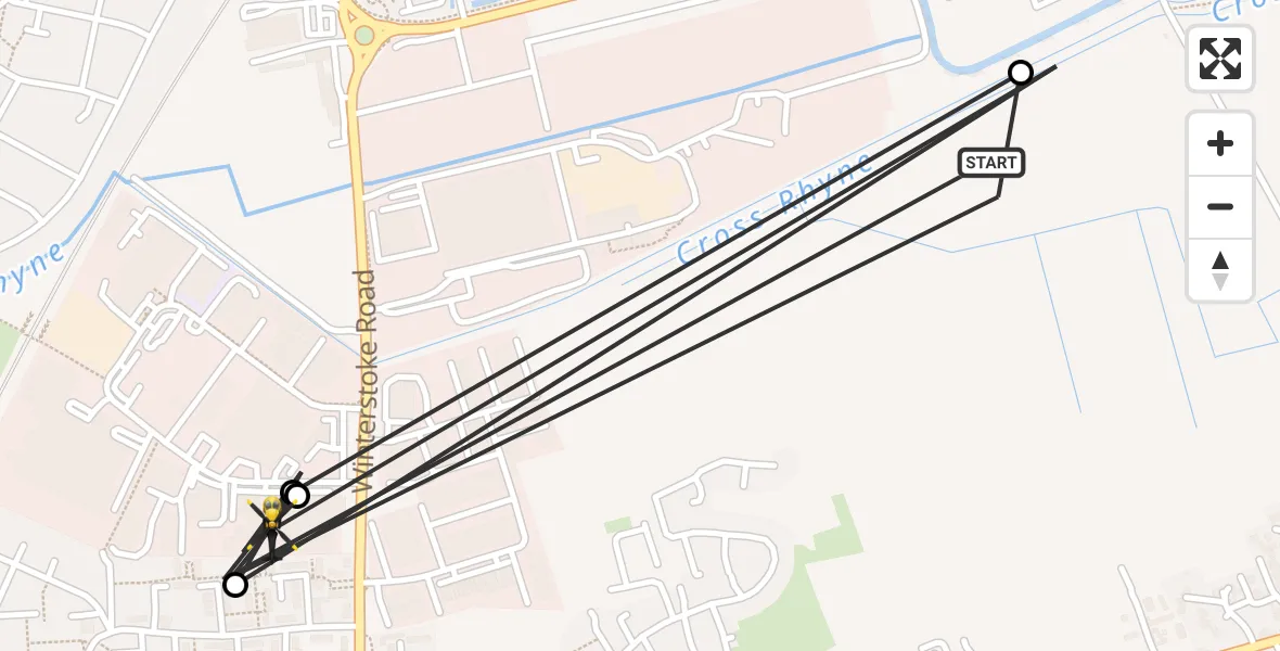 Flight path map showing Police Helicopter route from Weston-super-Mare to Uphill