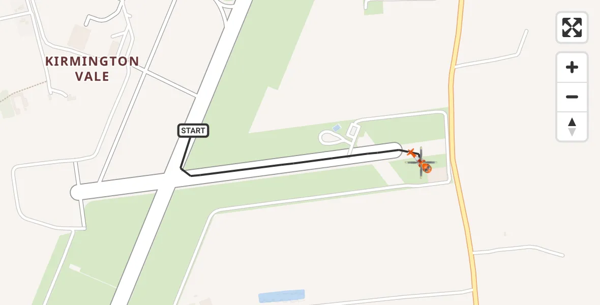 Flight path map showing Coastguard Helicopter route from Humberside Airport to Humberside Airport