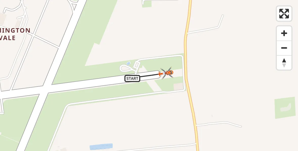 Flight path map showing Coastguard Helicopter route from Humberside Airport to Humberside Airport