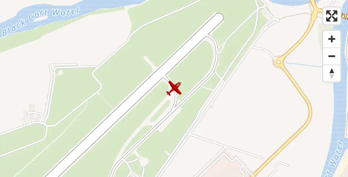 Flight path map showing Air Ambulance Aircraft route from Glasgow Airport to Glasgow Airport