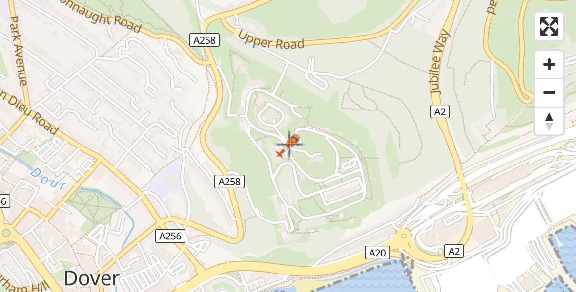 Flight route Coastguard Helicopter Dover - Dover, 03 March 2026, 05:32