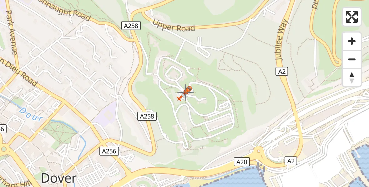 Flight route Coastguard Helicopter Dover - Dover, 03 March 2026, 05:32