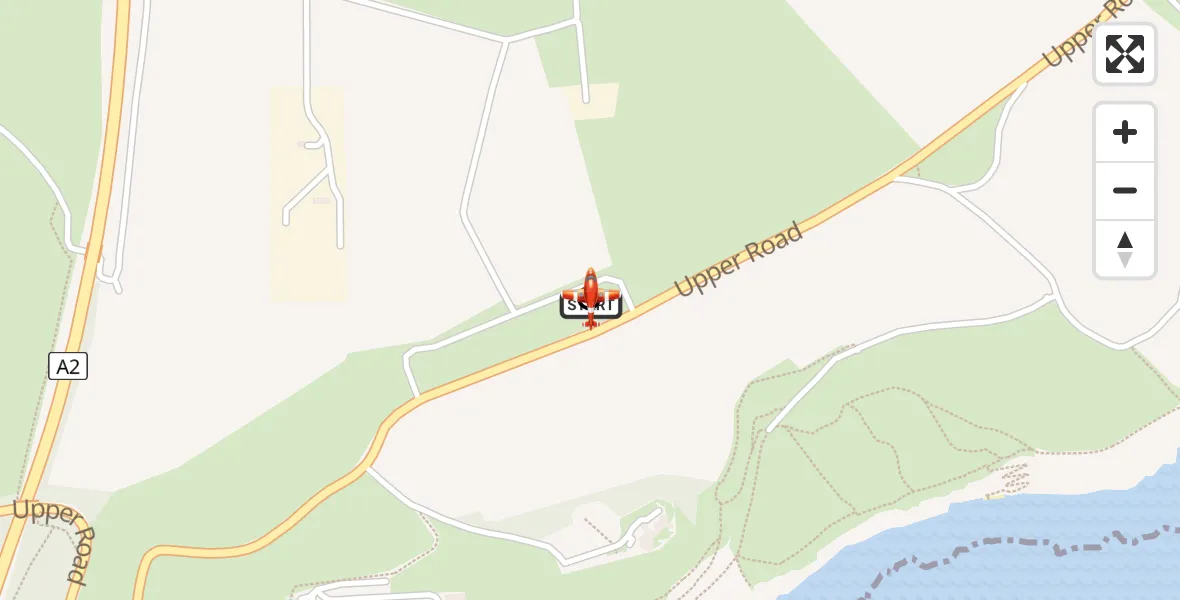 Flight route Coastguard Drone Langdon Battery Heliport - Swingate Airfield, 03 March 2026, 07:33