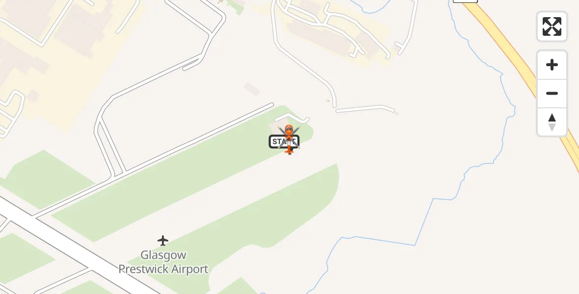 Flight route Coastguard Helicopter Glasgow Prestwick Airport - Glasgow Prestwick Airport, 03 March 2026, 08:04