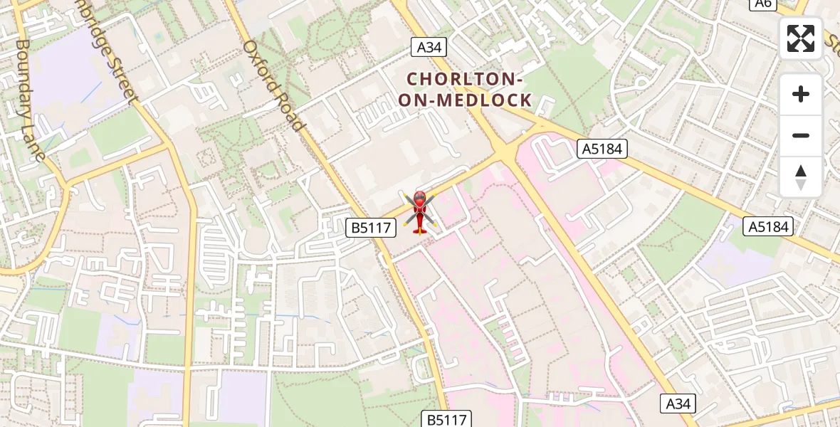 Flight route Air Ambulance Helicopter Manchester - Manchester, 03 March 2026, 09:03