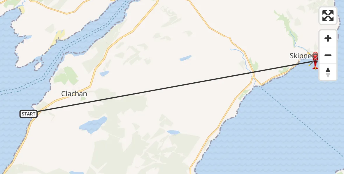 Flight route Air Ambulance Helicopter Inner Seas - Inner Seas, 03 March 2026, 14:15