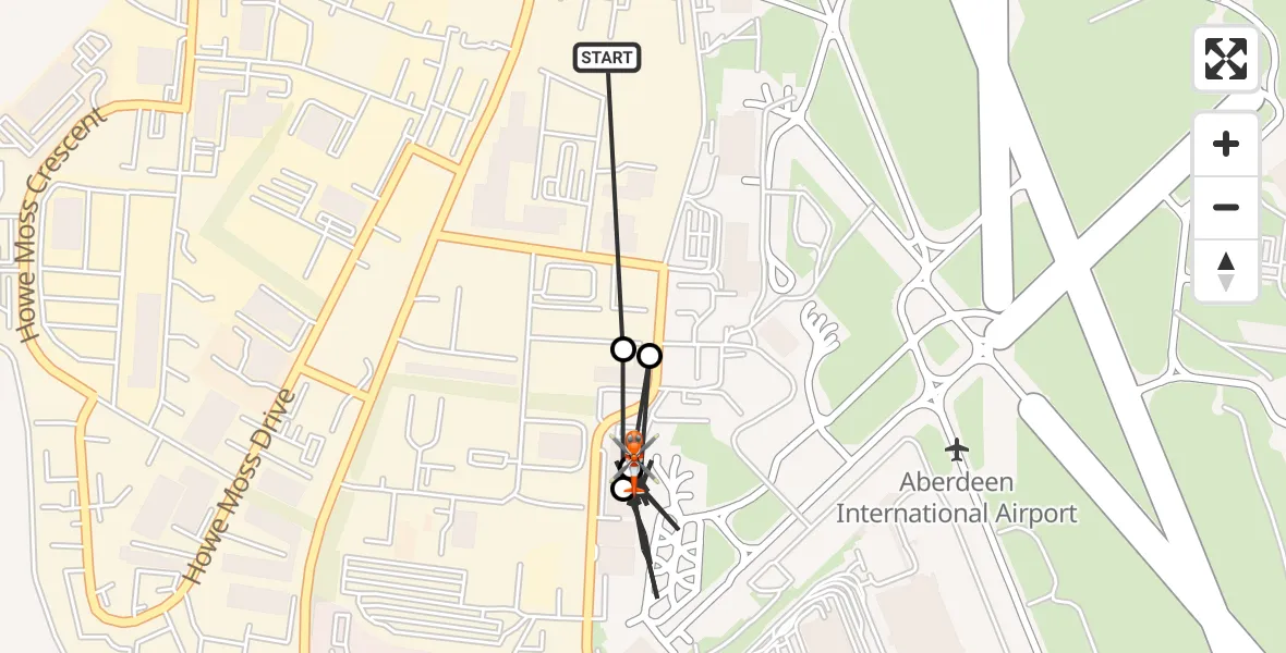 Flight route Coastguard Helicopter Aberdeen International Airport - Aberdeen International Airport, 03 March 2026, 14:59