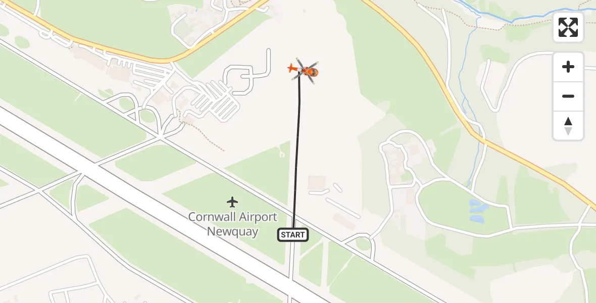 Flight route Coastguard Helicopter Cornwall Airport Newquay - Cornwall Airport Newquay, 03 March 2026, 15:51