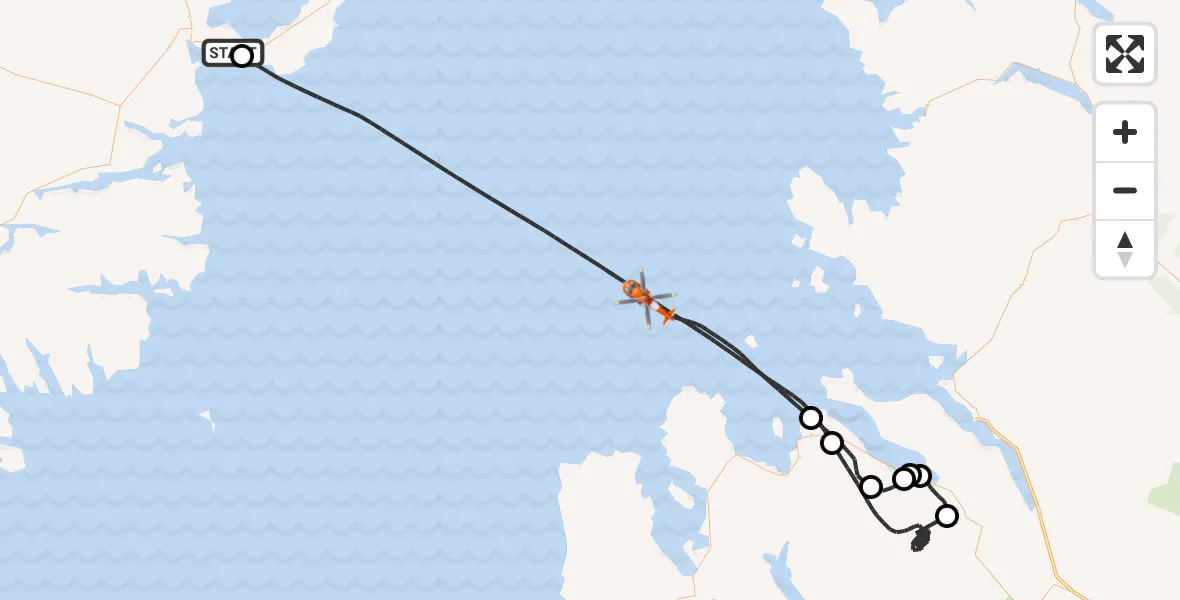 Flight route Coastguard Helicopter Stornoway Airport - Inner Seas, 03 March 2026, 17:30