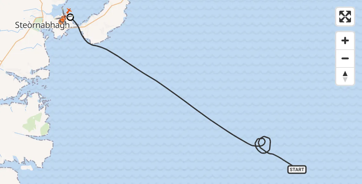 Flight route Coastguard Helicopter Inner Seas - Stornoway Airport, 03 March 2026, 18:33