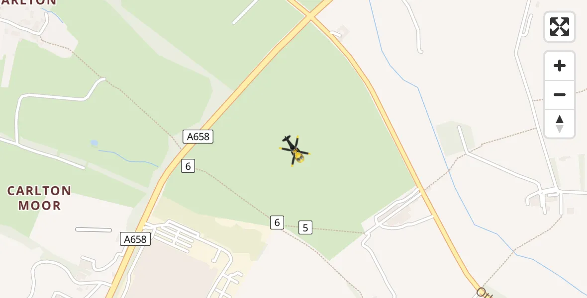 Routekaart van de vlucht: Police Helicopter to Yeadon, Harrogate Road