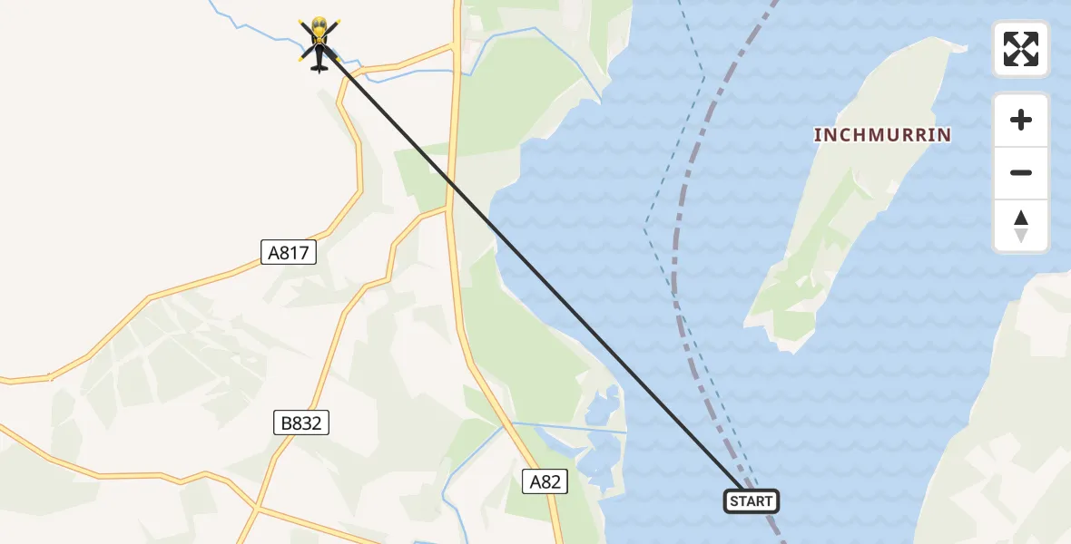 Routekaart van de vlucht: Police Helicopter to Springbank, Glen Fruin Haul Road