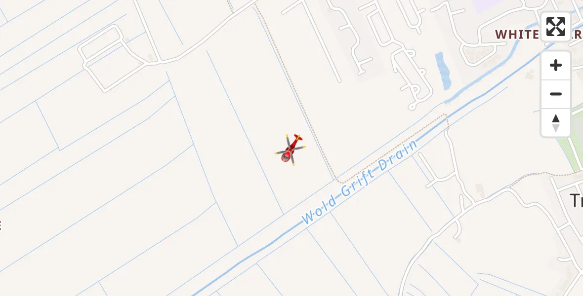 Flight route Air Ambulance Helicopter Trusthorpe - Trusthorpe, 03 March 2026, 22:50