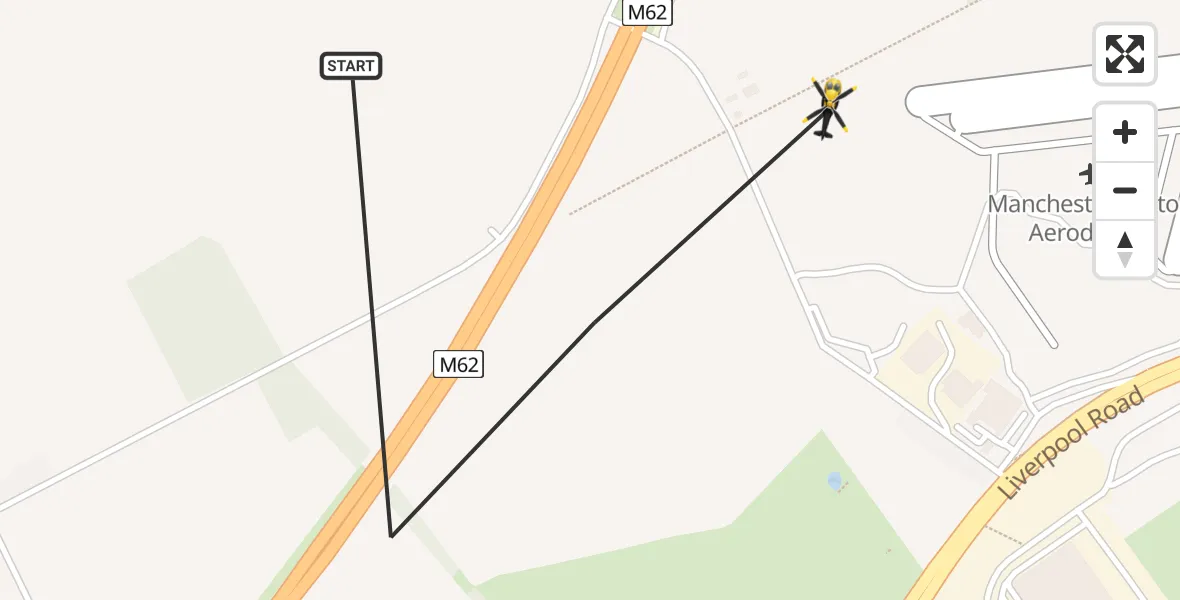 Routekaart van de vlucht: Police Helicopter to Manchester Barton Aerodrome