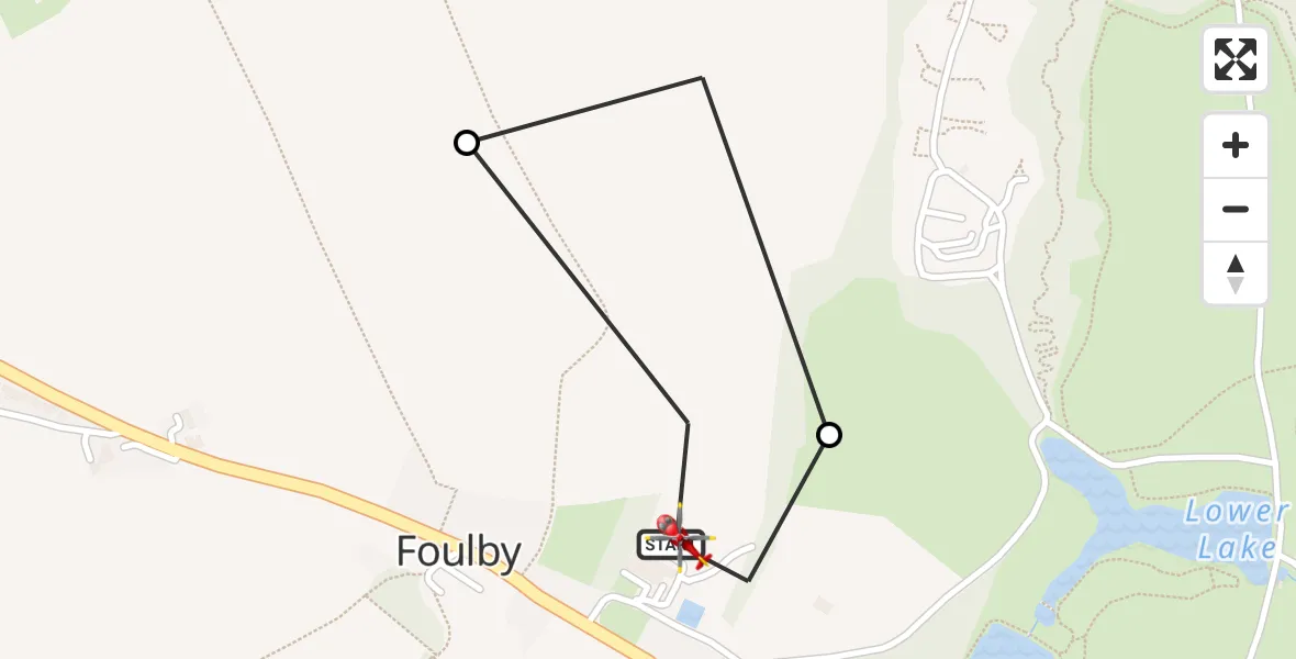 Flight path map showing Air Ambulance Helicopter route from YAA Nostell Helicopter Port to YAA Nostell Helicopter Port