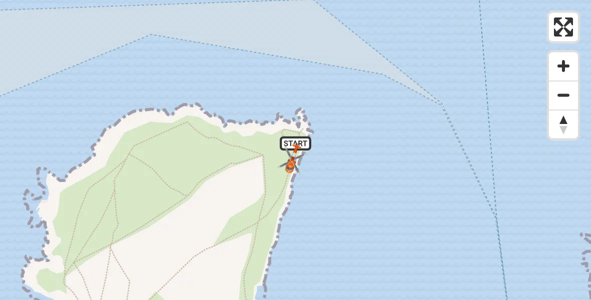 Flight path map showing Coastguard Helicopter route from Padstow to Padstow