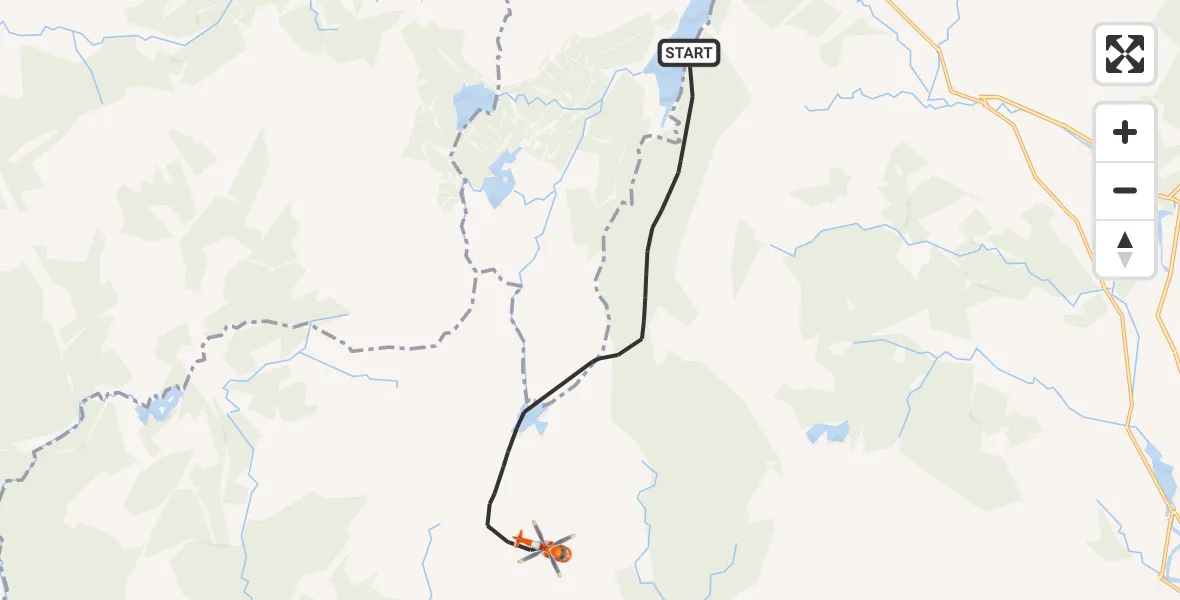 Flight path map showing Coastguard Helicopter route from Loch Doon to Loch Doon