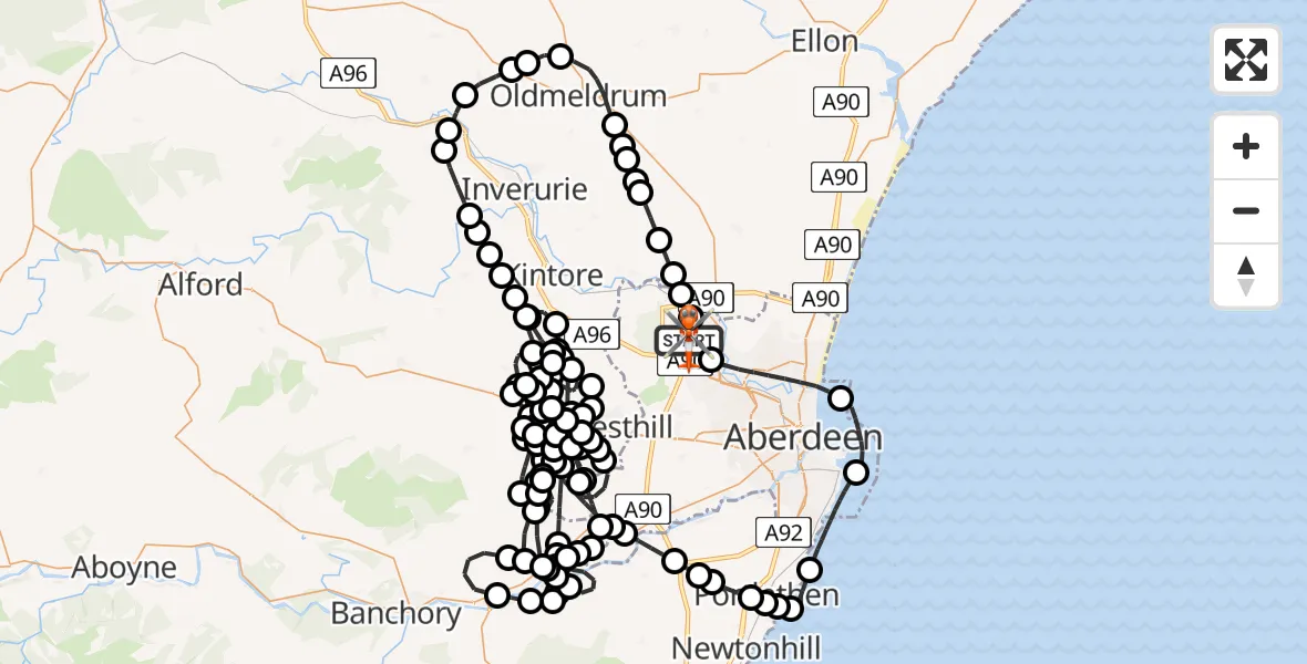 Flight route Coastguard Helicopter Aberdeen International Airport - Aberdeen International Airport, 04 March 2026, 16:40