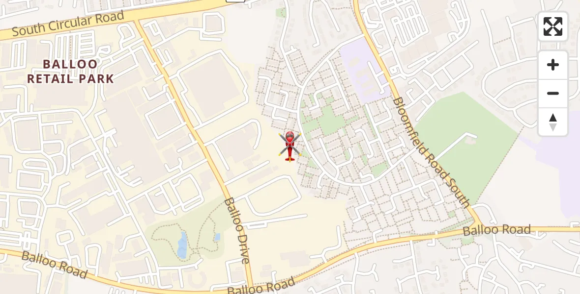 Flight path map showing Air Ambulance Helicopter route from Bangor to Bangor