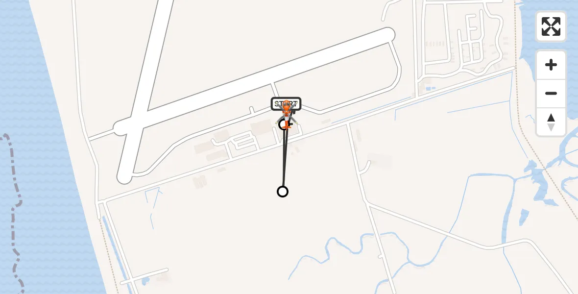 Flight path map showing Coastguard Helicopter route from Caernarfon Airport to Caernarfon Airport