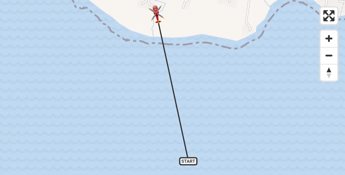 Flight path map showing Air Ambulance Helicopter route from Onich to Onich