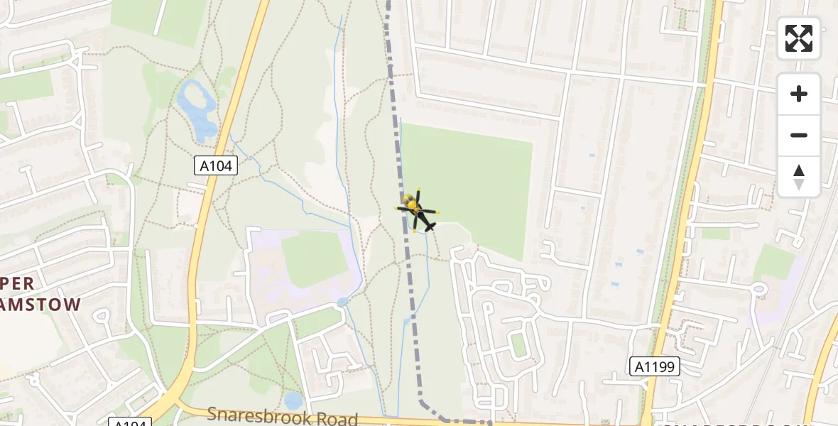 Routekaart van de vlucht: Police Helicopter to London Borough of Waltham Forest