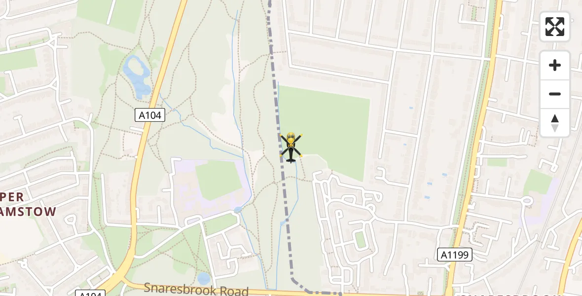 Routekaart van de vlucht: Police Helicopter to London Borough of Waltham Forest