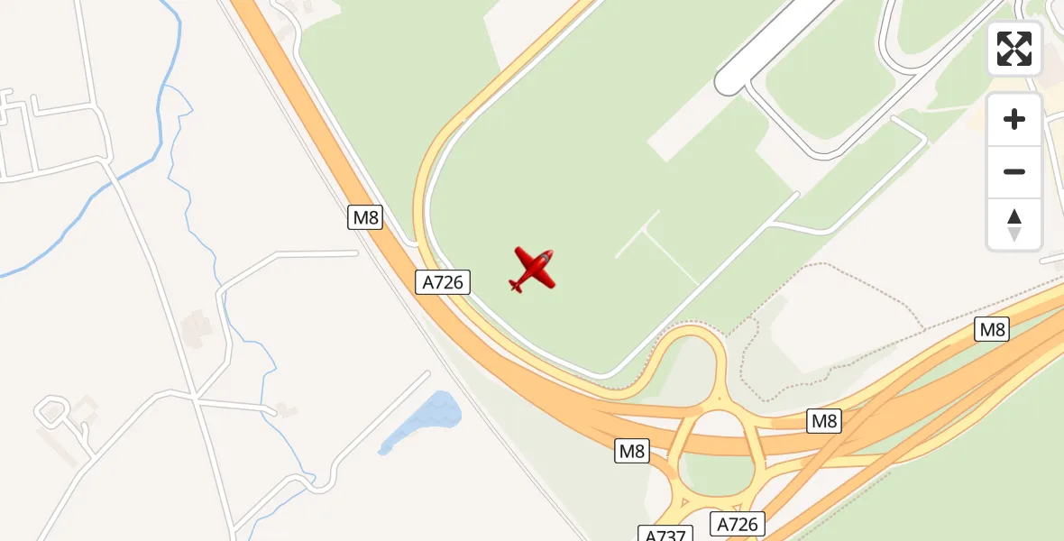 Flight path map showing Air Ambulance Aircraft route from Glasgow Airport to Glasgow Airport