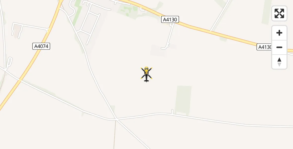 Flight path map showing Police Helicopter route from Crowmarsh Gifford to Crowmarsh Gifford