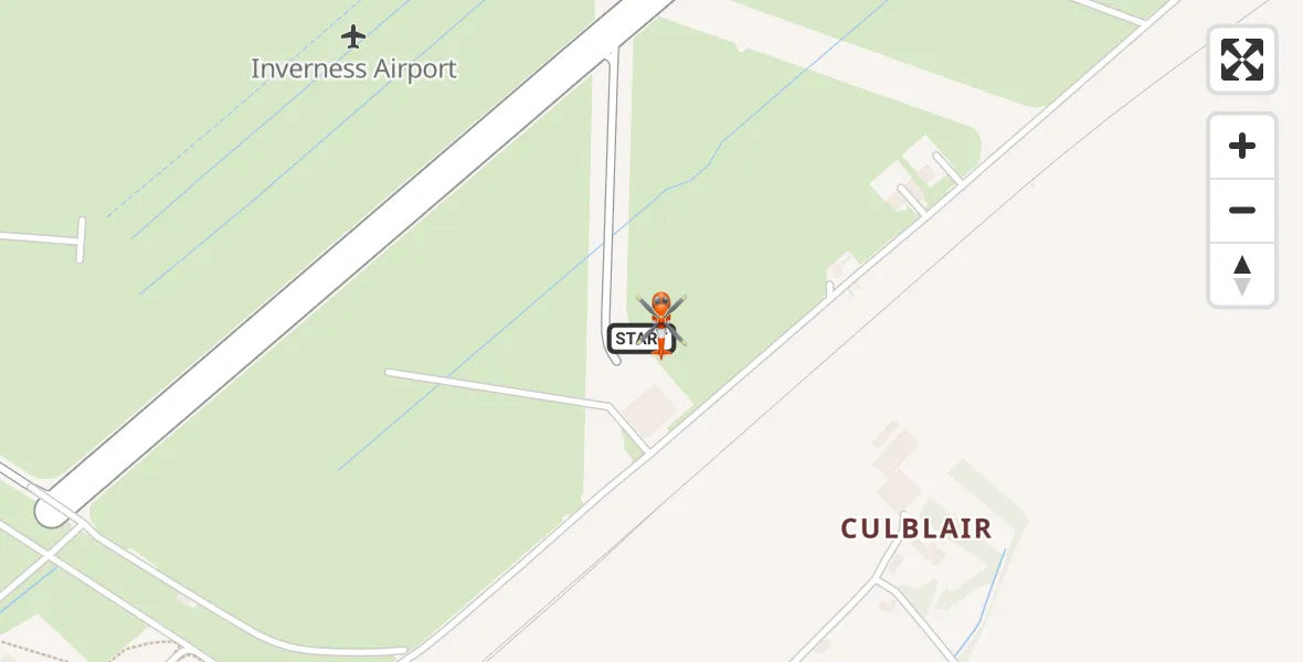 Flight path map showing Coastguard Helicopter route from Inverness Airport to Inverness Airport