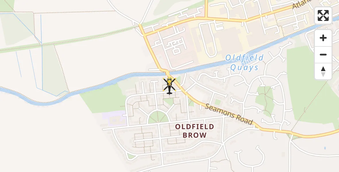 Routekaart van de vlucht: Police Helicopter to Dunham Town, Alstone Drive