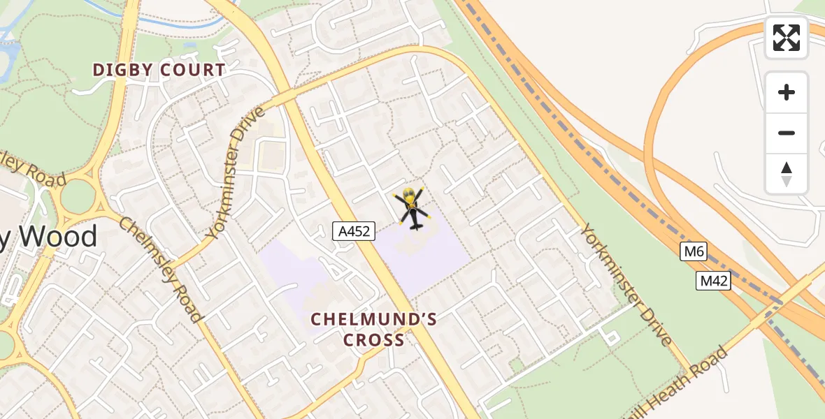 Routekaart van de vlucht: Police Helicopter to Coleshill Heath